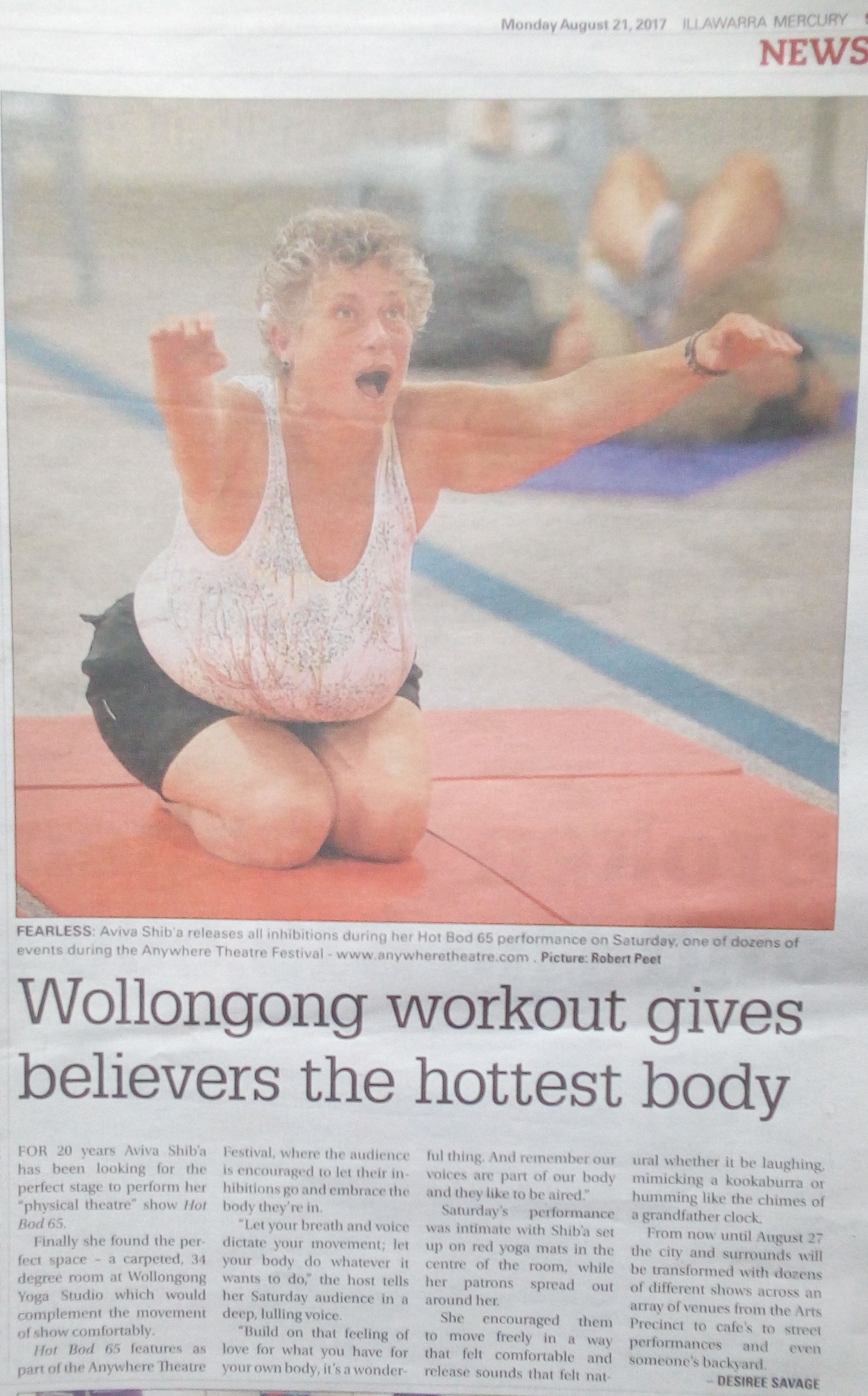 Hot Bod 65 - Article - Illawarra Mercury, August 2017